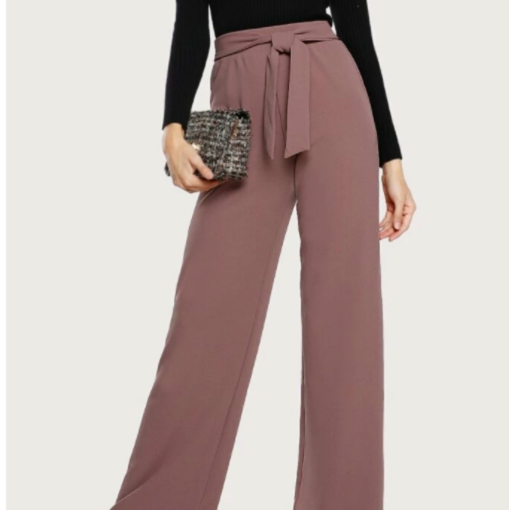 TIE AROUND WAIST PALAZZO PANTS